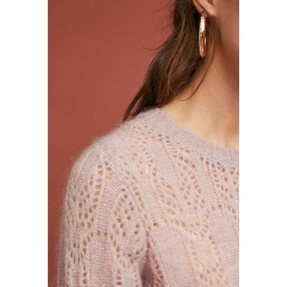 NWT Anthropologie Rare Bella Pointelle Pullover - Picture 3 of 4